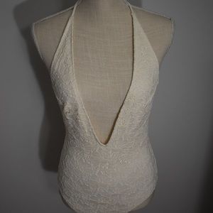 Off white one piece swimsuit